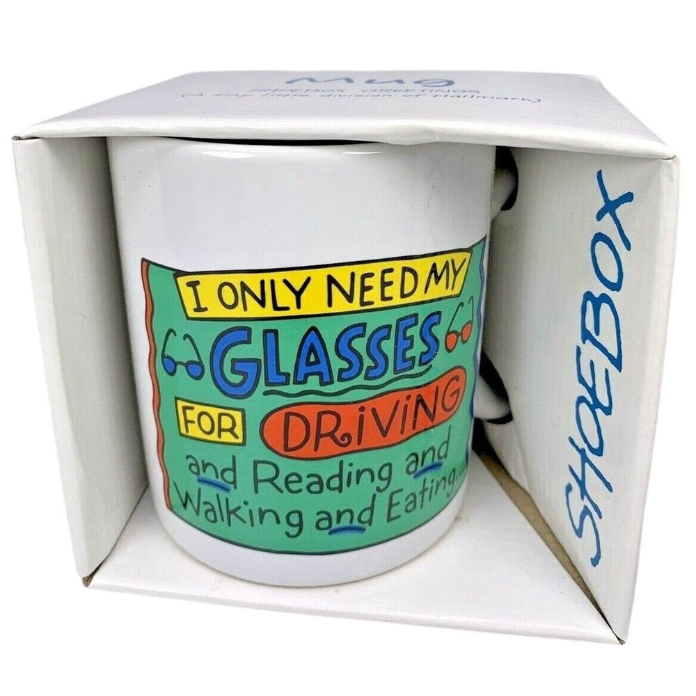 Hallmark Shoebox‎ Greetings Mug "I Only Need My Glasses ..." Humor New Gift Box